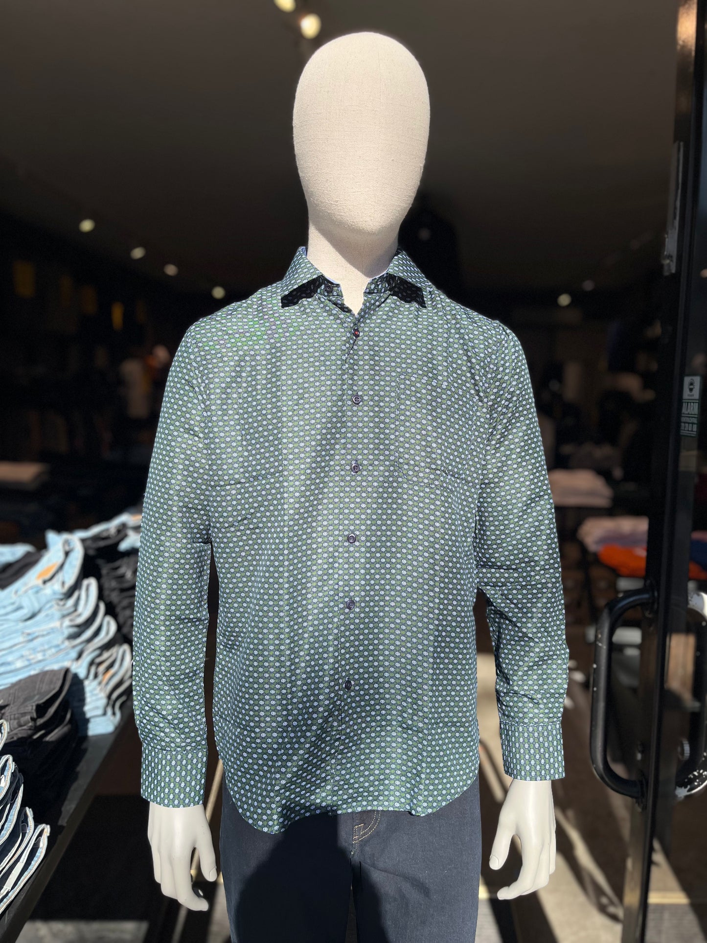 Shirts L/S Green/Navy