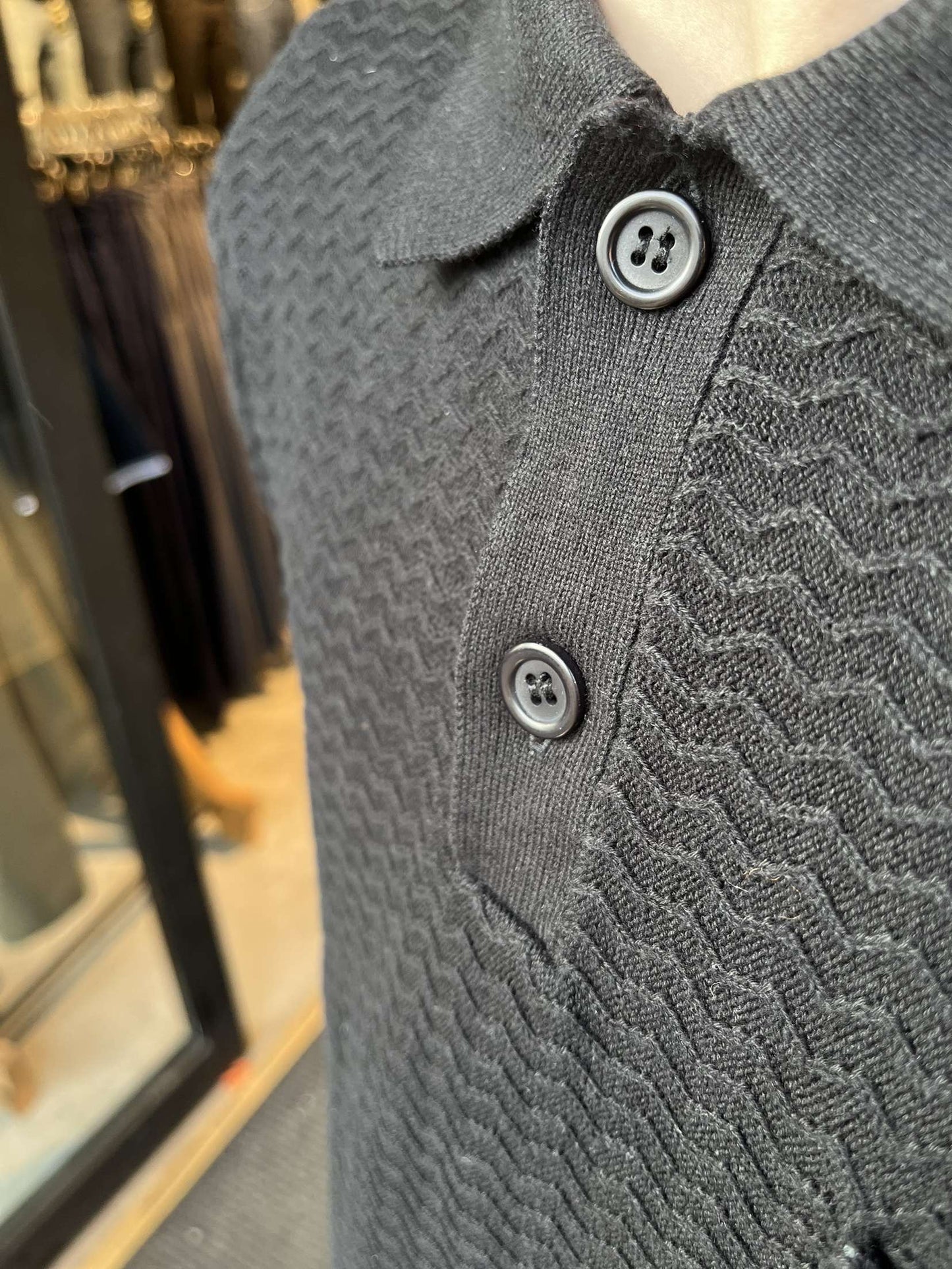 Fernando Knit Polo - Black