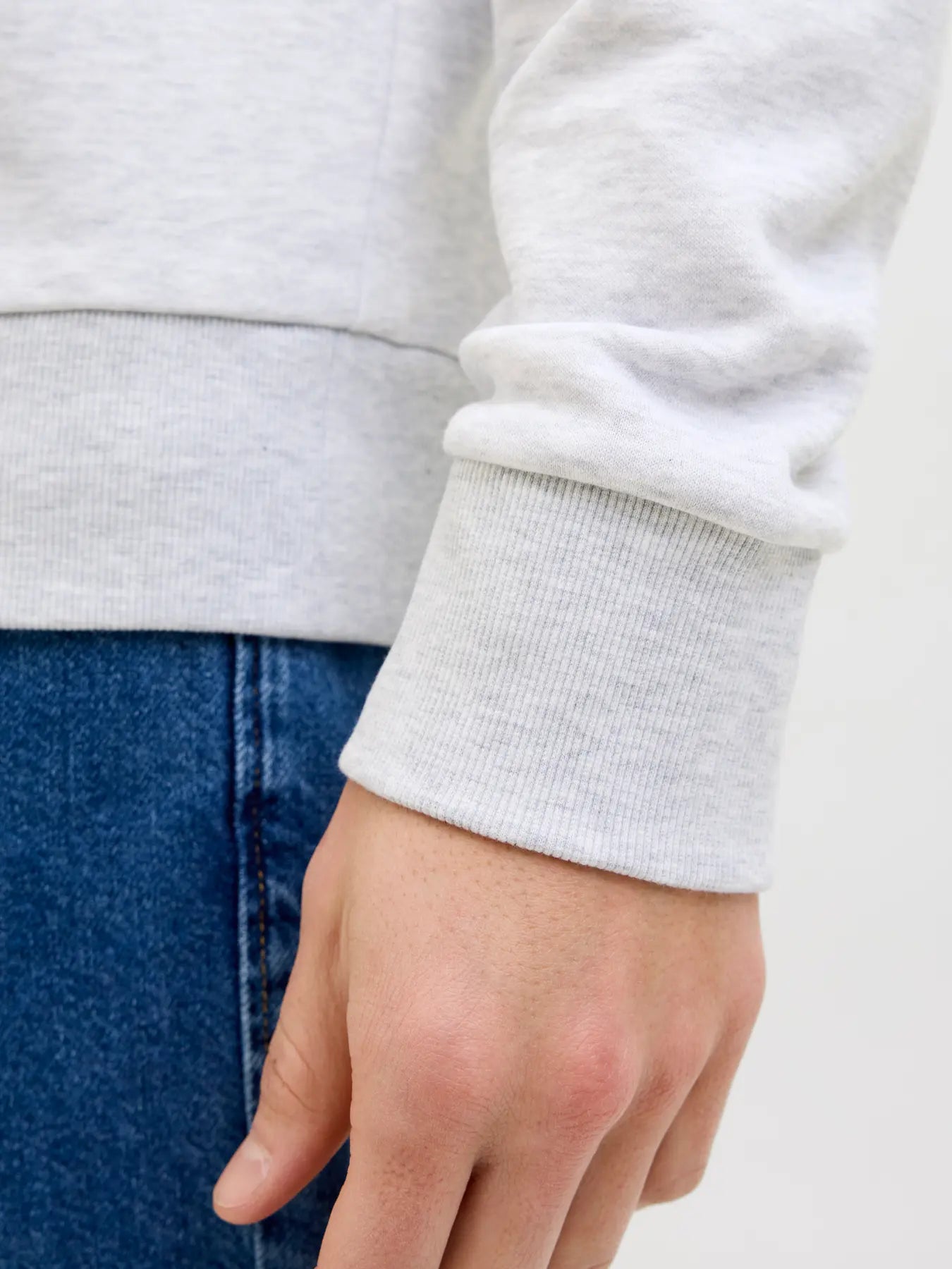 Raven Sweat Hood - White Melange