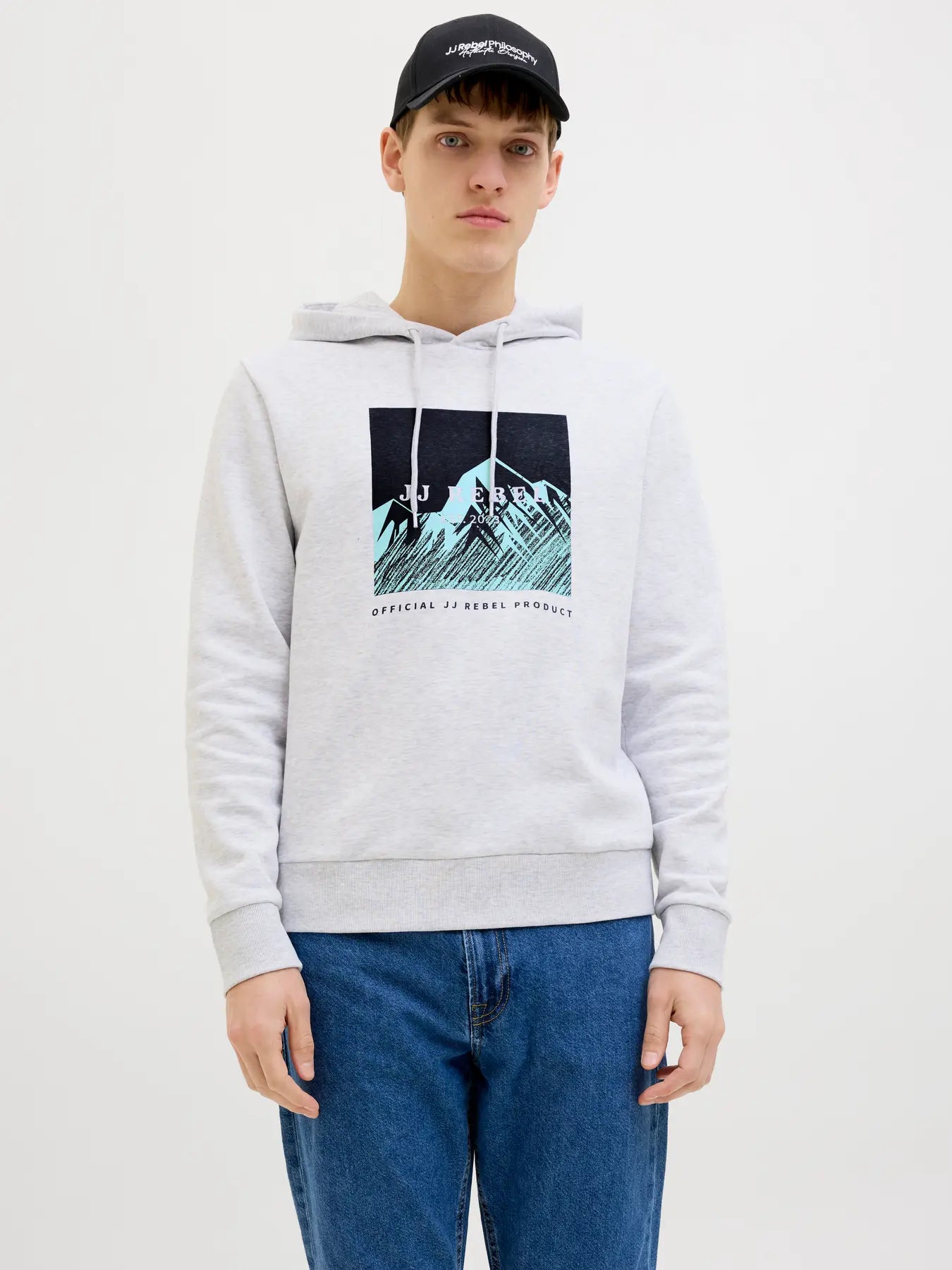 Raven Sweat Hood - White Melange