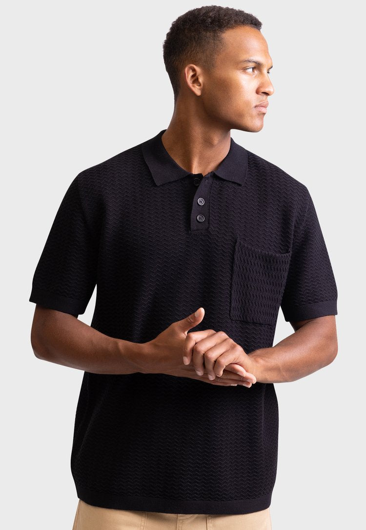 Fernando Knit Polo - Black
